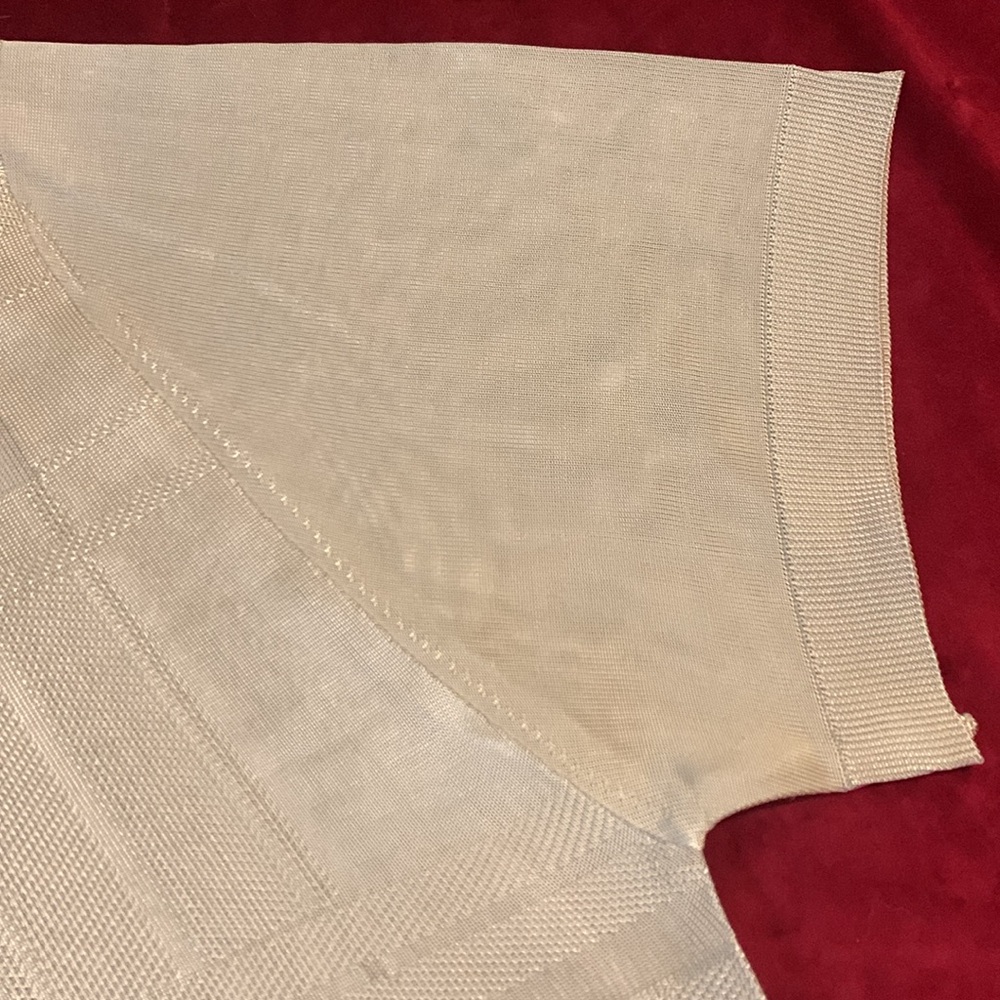 Stacy Adams NWT Slinky Shimmer Beige Tonal Patterned Dressy Polo Shirt Size 3X - Picture 3 of 8